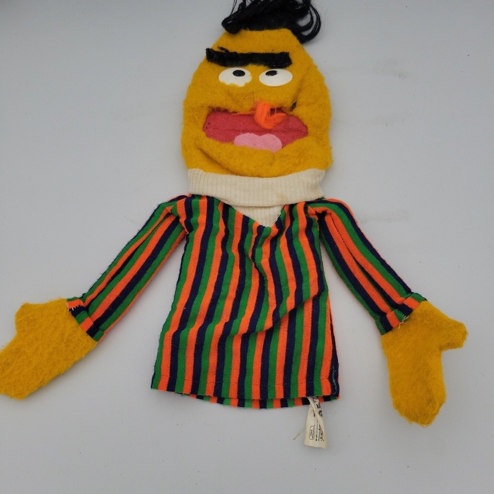 Vintage 1980 Sesame Street Bert Hand Puppet Gabriel Industries 17in Cloth